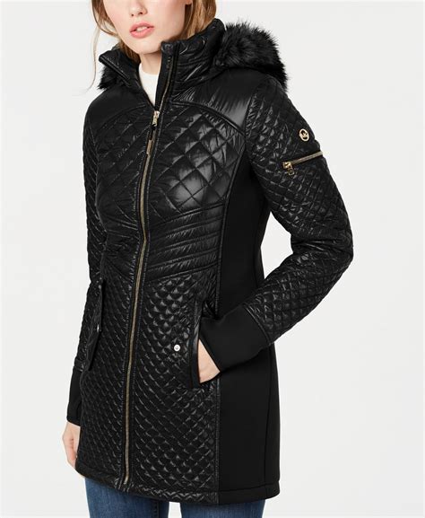 michael michael kors women's faux fur hooded puffer coat|macy's Michael Kors puffer coat.